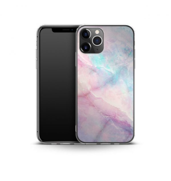 Pink and purple marble phone case (silicone)