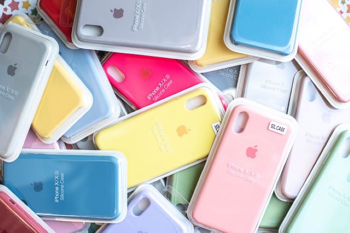 Pile of soft silicone phone cases