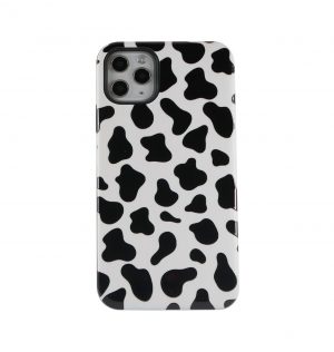 Phone case with black and white cow design
