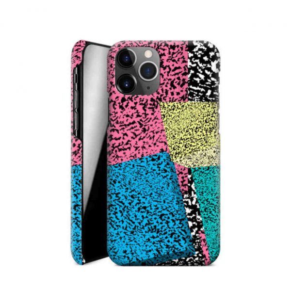 Phone case with retro print comprising of colorful geometric forms (hard)