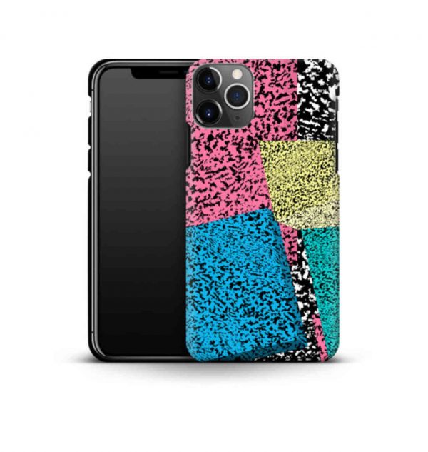 Phone case with retro print comprising of colorful geometric forms (premium)