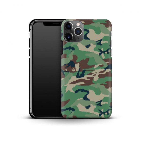 Phone case with green camo print (premium)