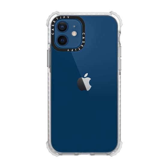 Clear case on blue iPhone by Casetify