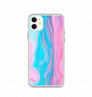 Blue and pink marble phone case (iPhone 11)