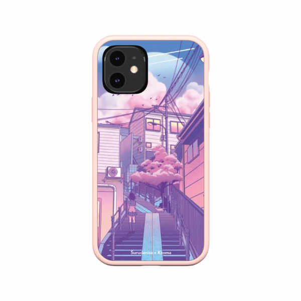 Blue and pink phone case with Tokyo design