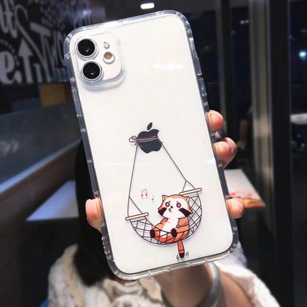Phone case with lazy cat design